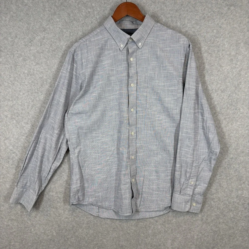Banana Republic Chambray Shirt Mens Large Light Blue Soft Wash Slim Fit